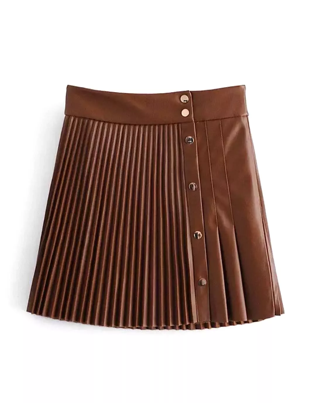 High Waisted PU Leather Mini Skirt