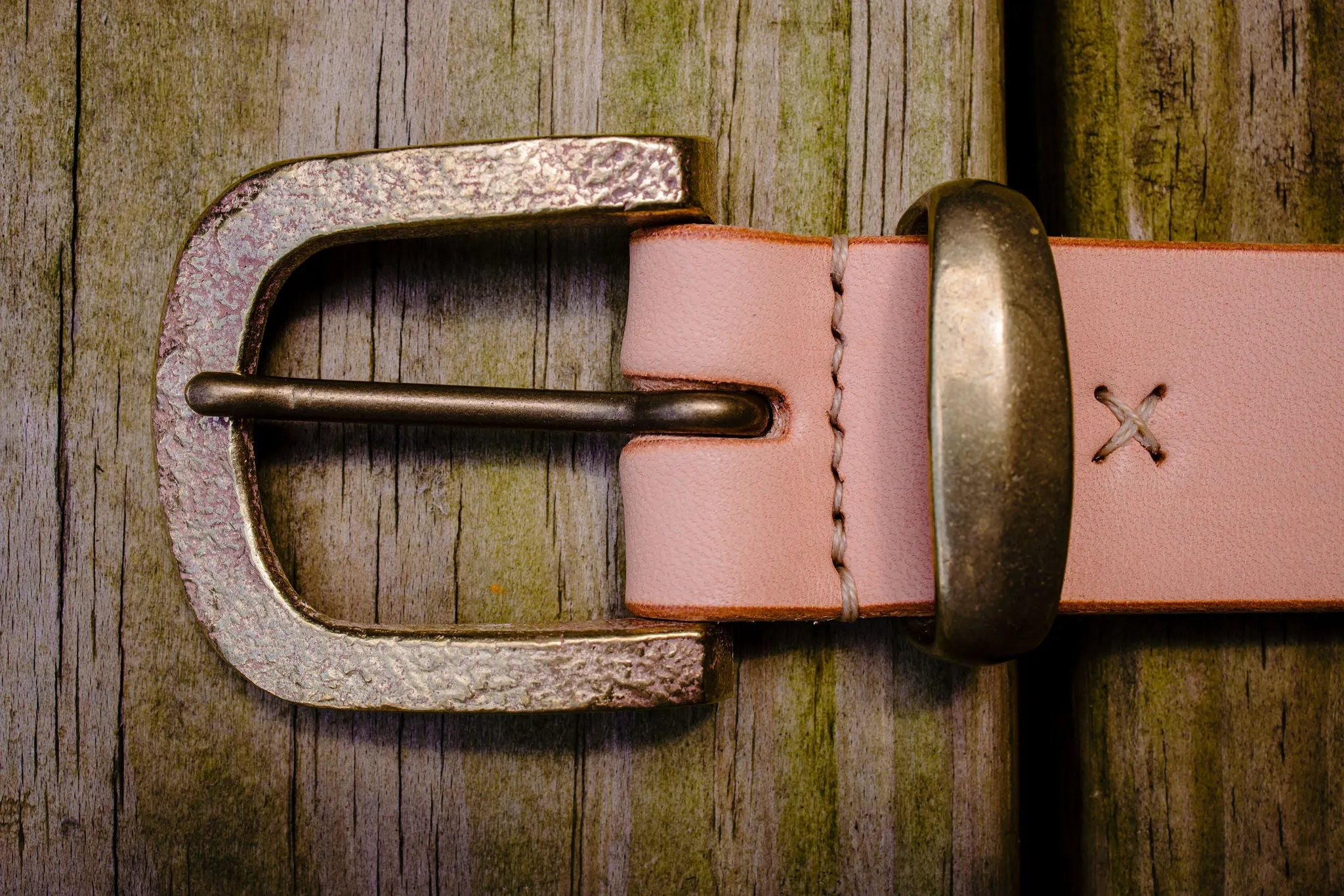 Hollows Leather Trail Belt - Natural Veg Tan Brass Buckle