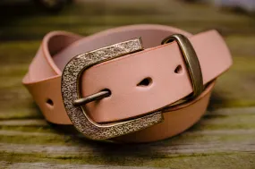 Hollows Leather Trail Belt - Natural Veg Tan Brass Buckle