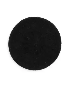 Horizontal Beret in Black Melange