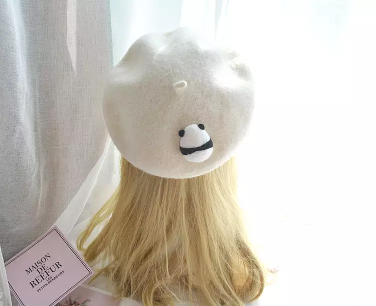 ''I LOVE PANDA'' BERET HAT BY51014