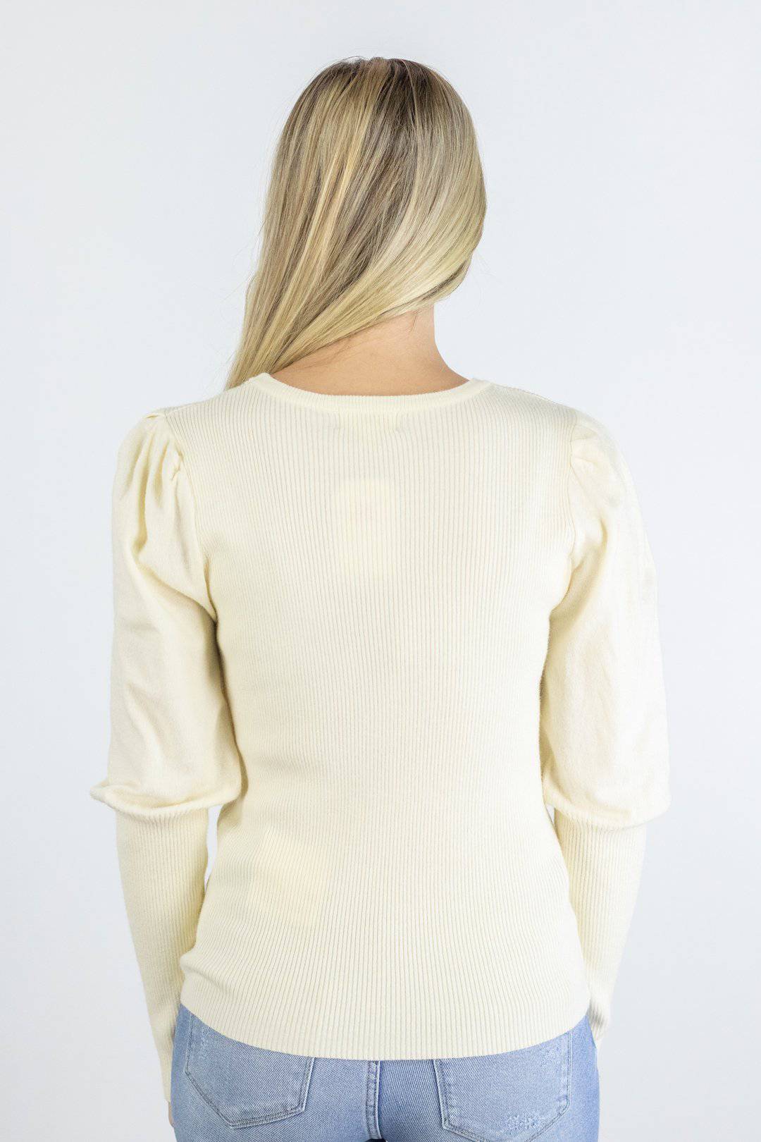 Ivory Puff Long Sleeve Top