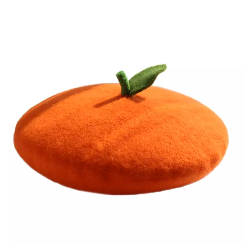 JAPANESE LOVELY WOOL ORANGE BERET BY51018