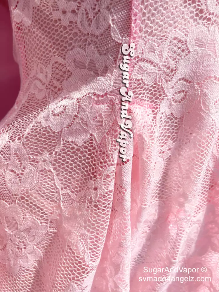 Jules Pink Lace See-through Dress