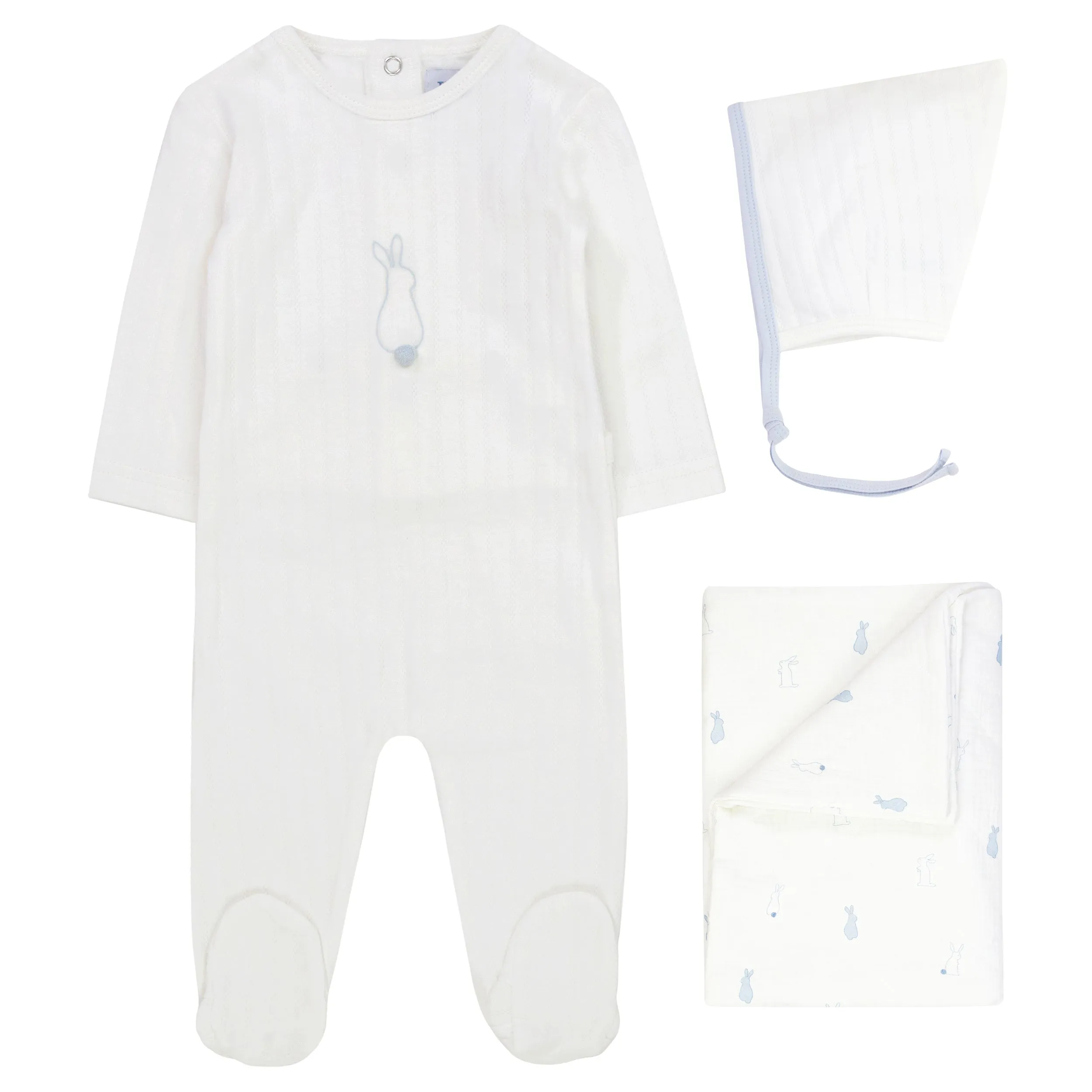 Kipp Baby Blue Bunny Layette Set