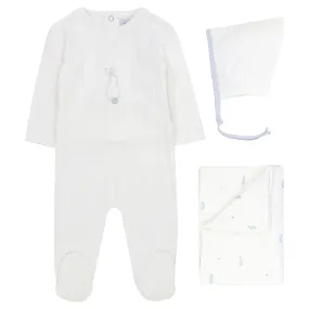 Kipp Baby Blue Bunny Layette Set