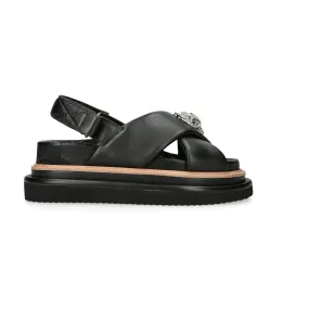 KURT GEIGER LONDON Orson Cross Strap Sandals - Black