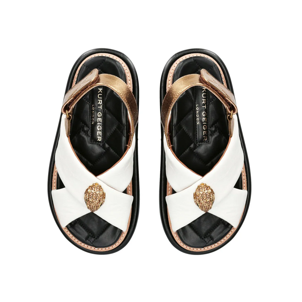 KURT GEIGER LONDON Orson Cross-Strap Sandals - White