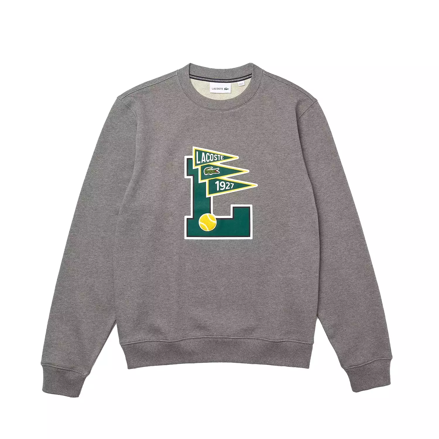 Lacoste Men’s Pennants Crewneck Sweatshirt Grey Chine