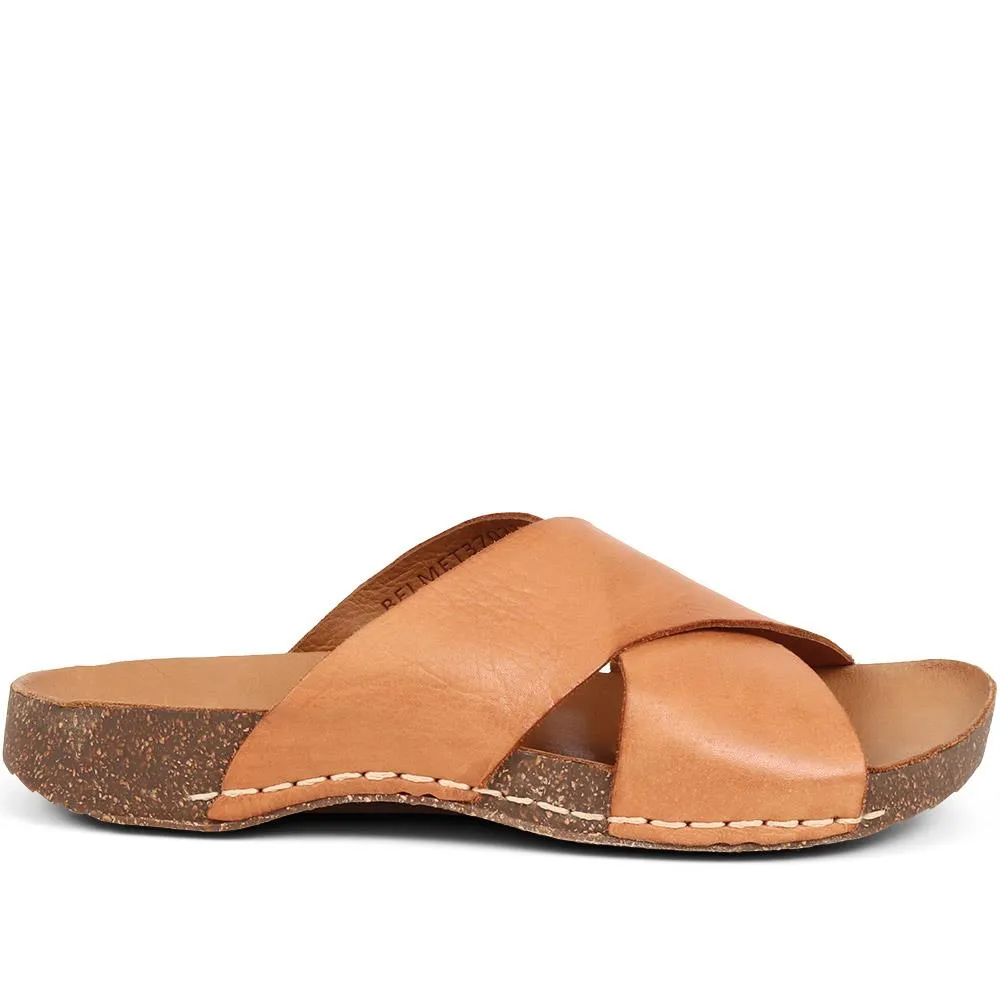 Leather Cross Strap Sandals - BELMET37021 / 323 857