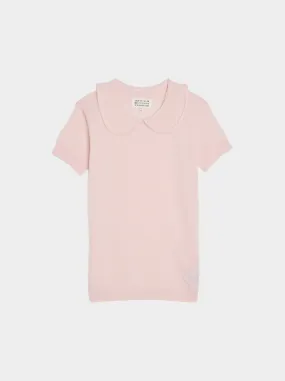 Lightweight Cashmere Blend Crewneck, Pale Pink