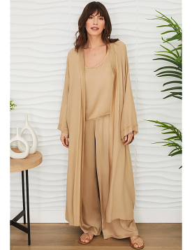 Lightweight Long Cardigan, Camel