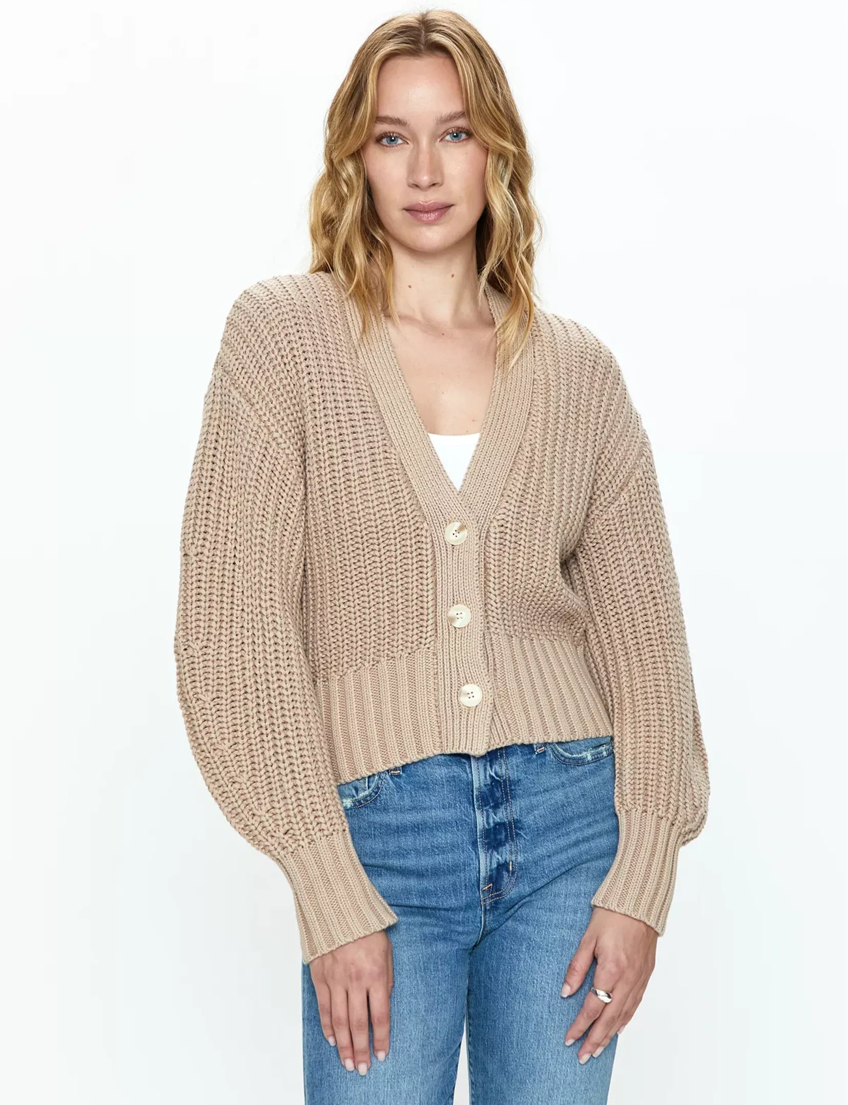 Mallory Button Cardigan, Sable