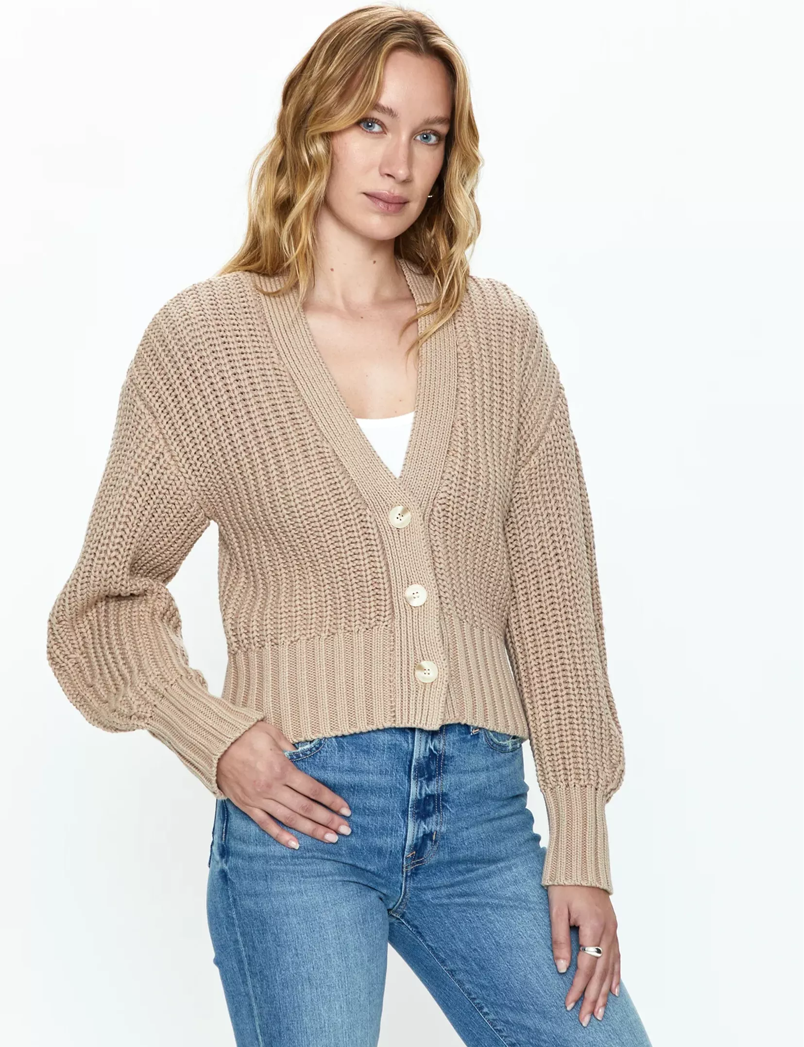 Mallory Button Cardigan, Sable