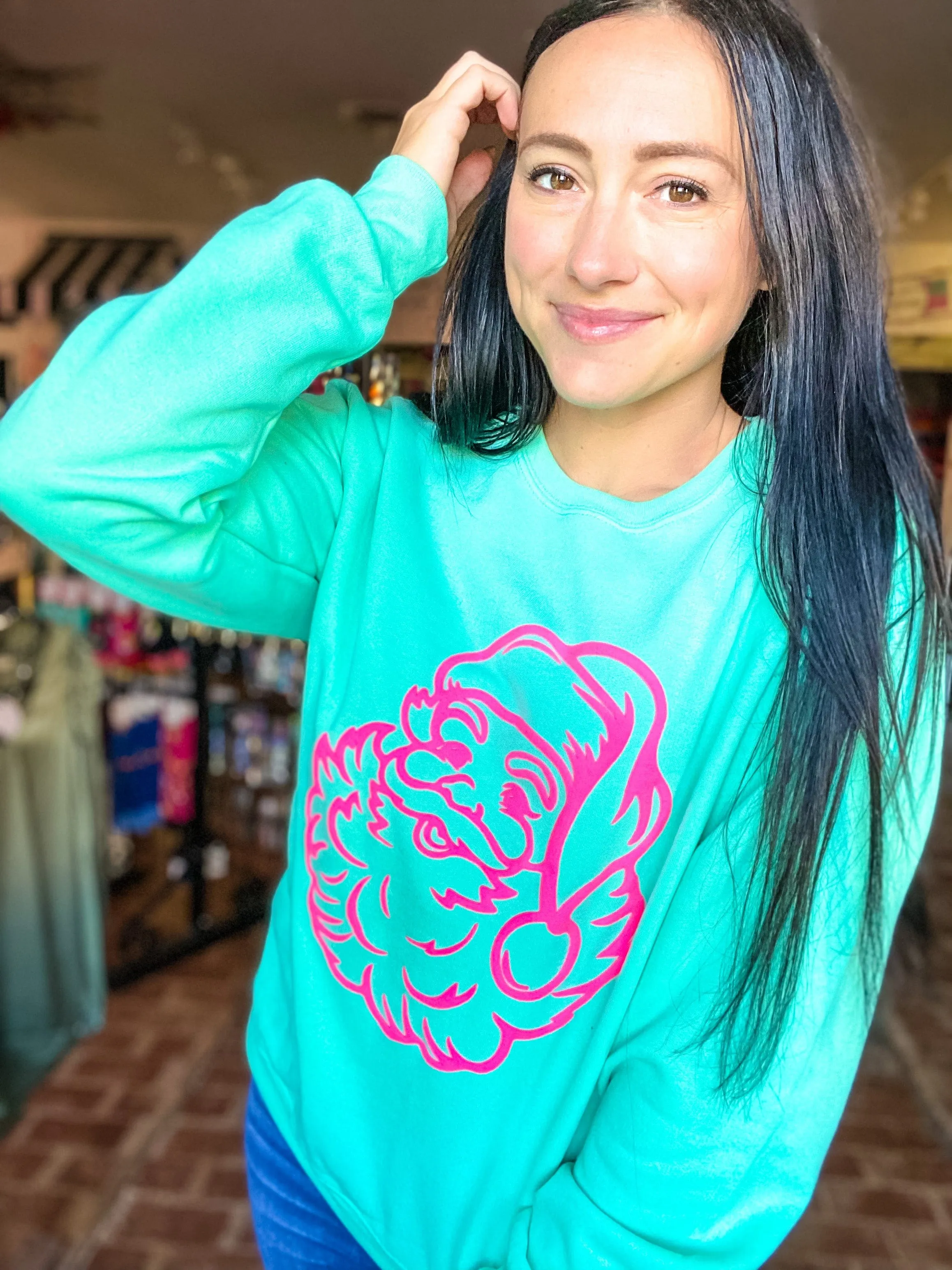 Minty Puff Santa Sweatshirt