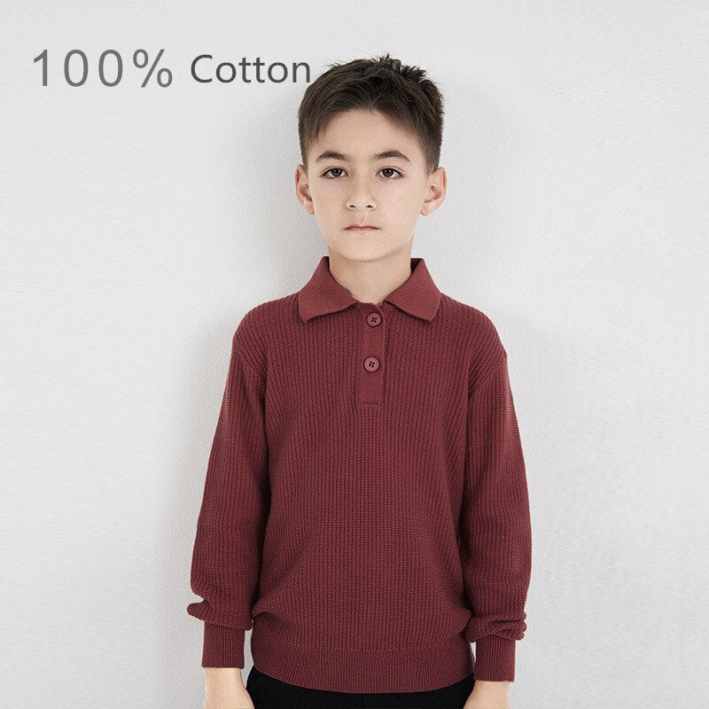 New Boys Sweater Solid Color Knitwear