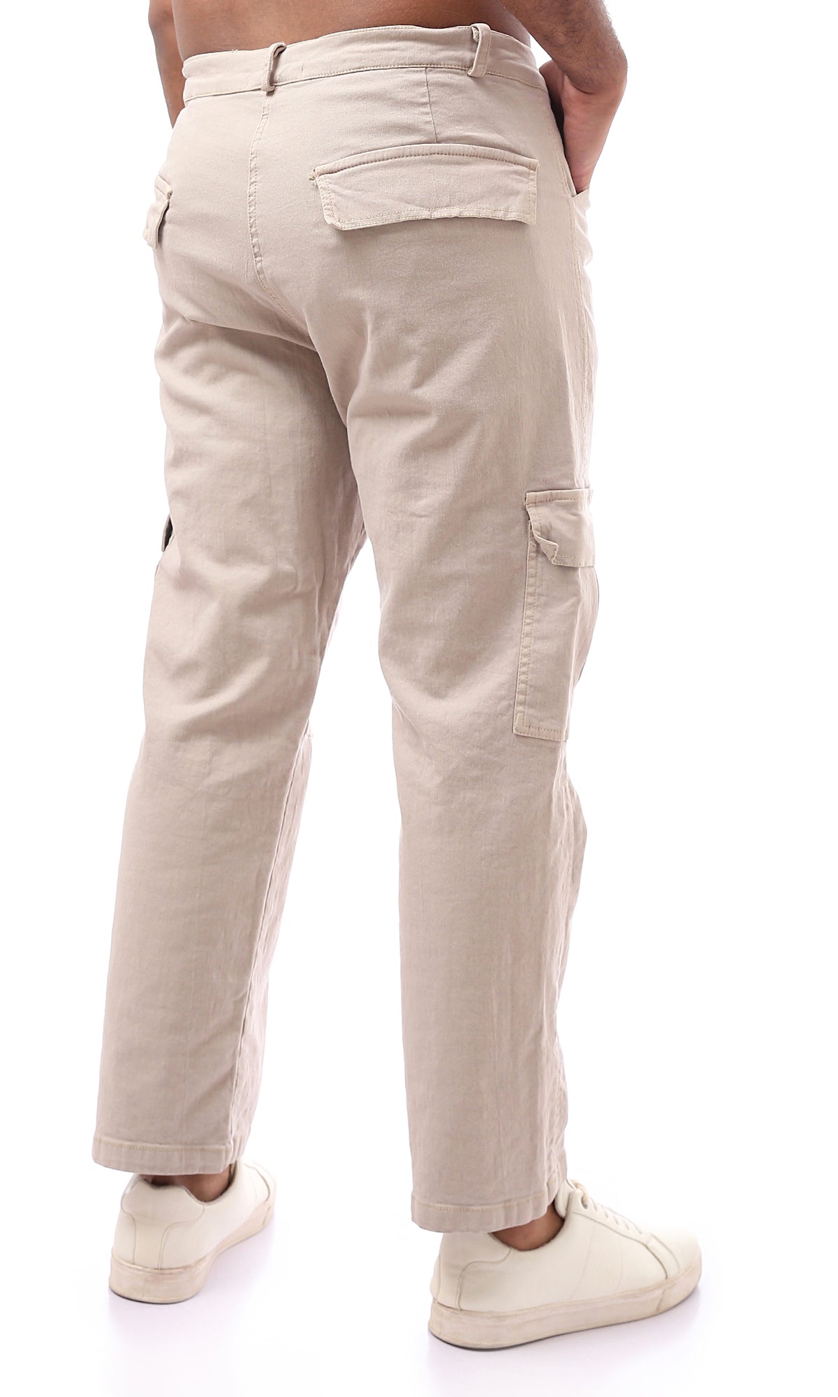 O167940 Multi-Pockets Casual Beige Cargo Pants