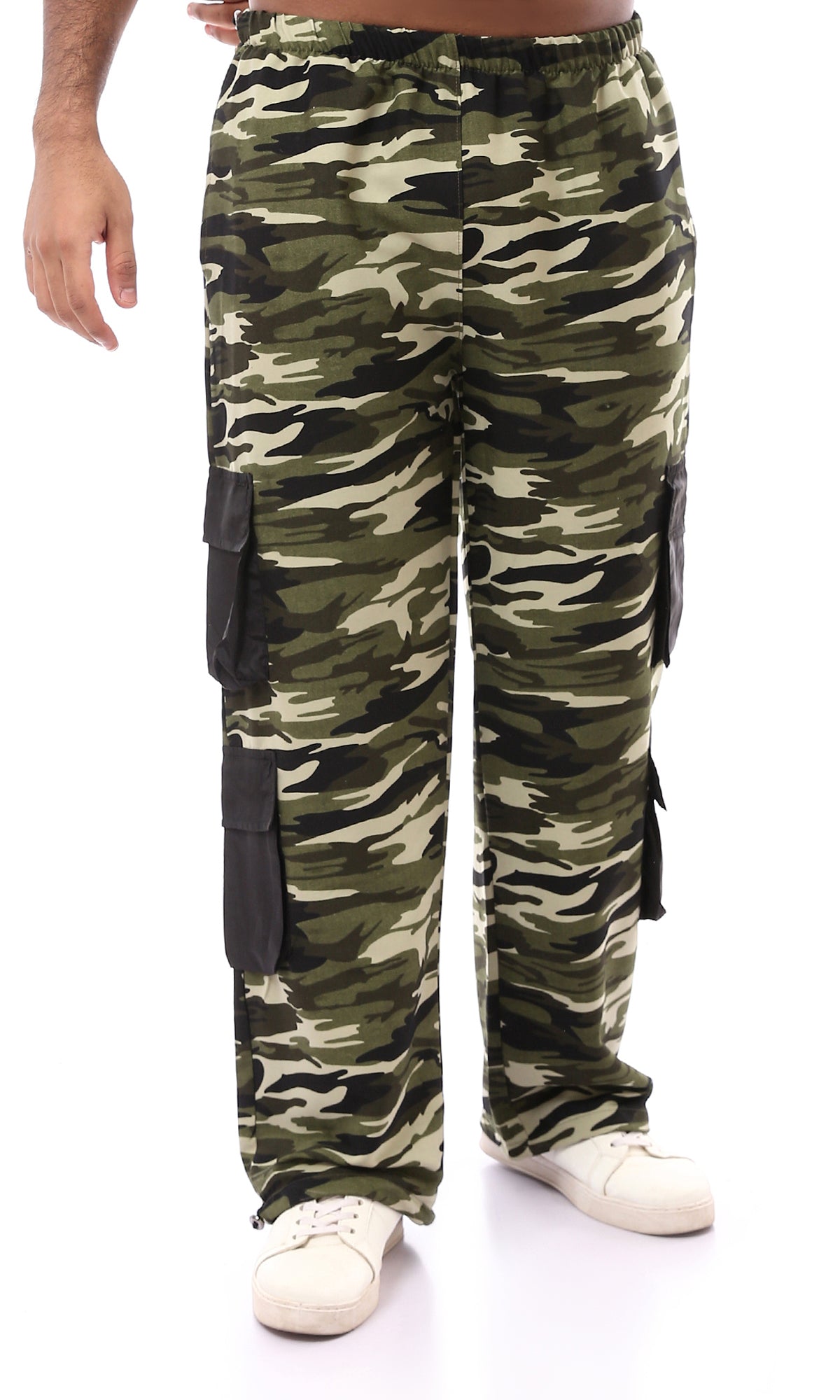 O174053 Allover Camouflage Green Shades Cargo Pants