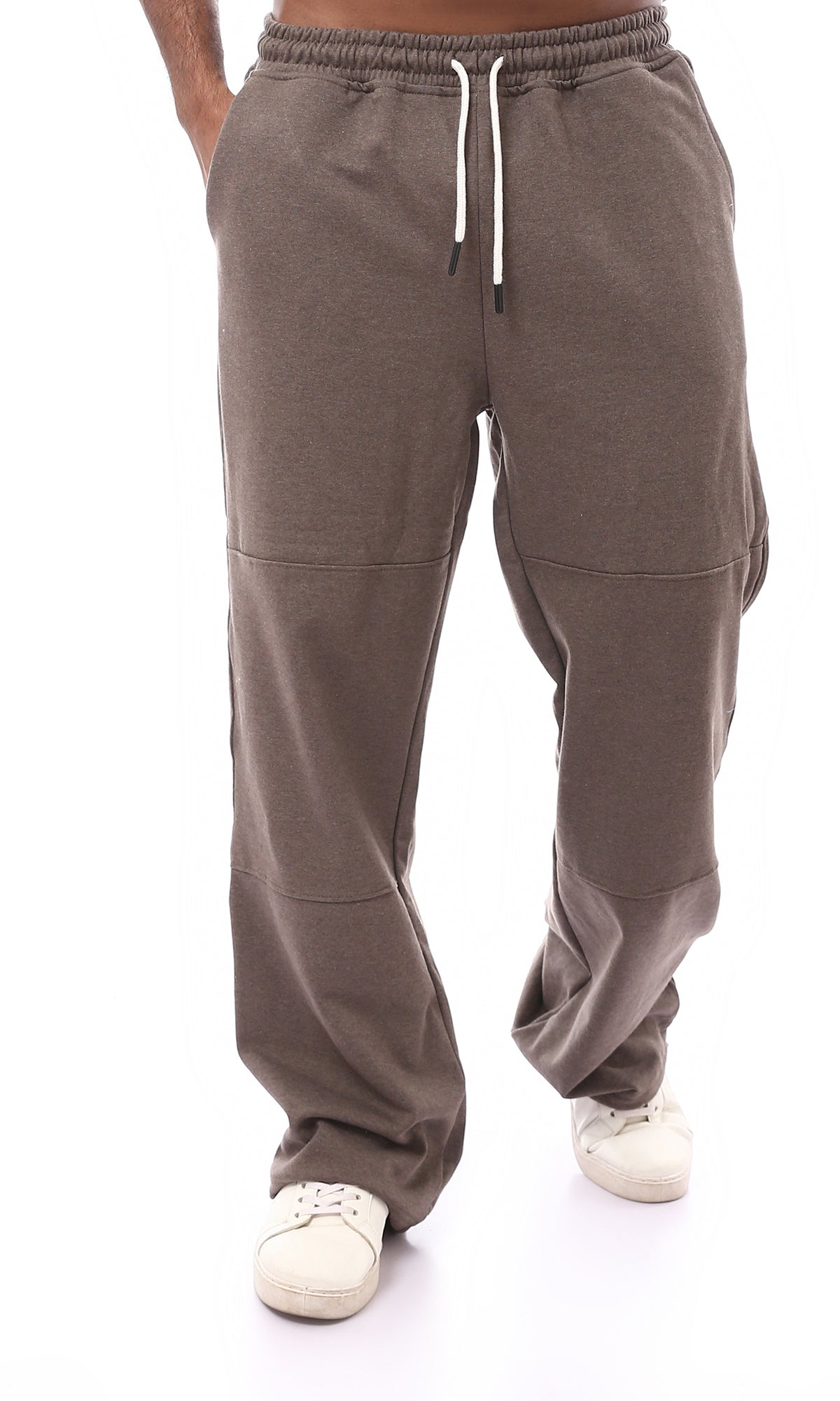 O174893 Cotton Heather Light Brown Pants With Side Pockets