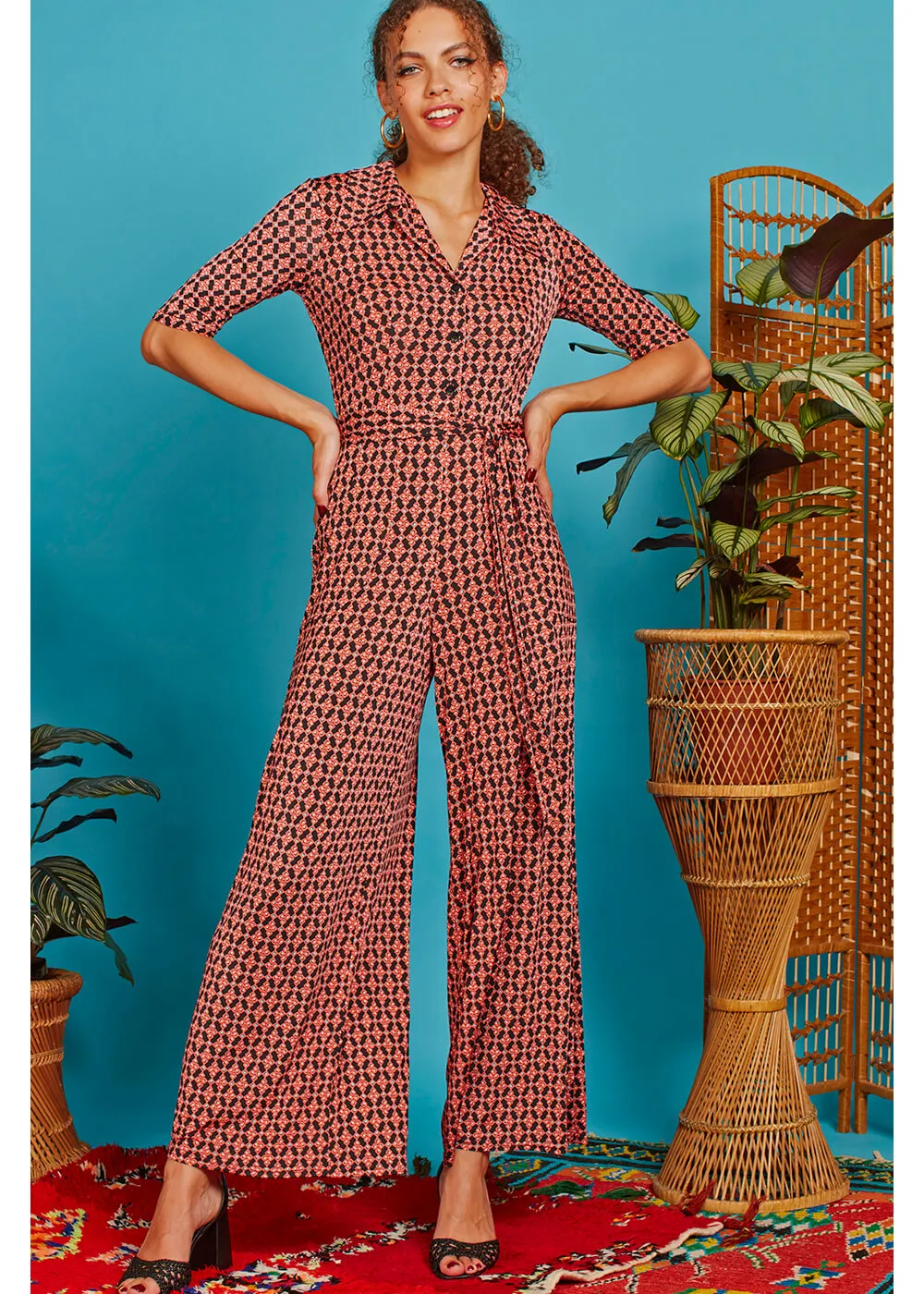 Onjenu Phoenix Disco 70's Jumpsuit Orange