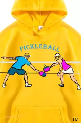 Pickleball Couple Players Graphic Hoody Sweatshirts Unisex Cold Weather Sport