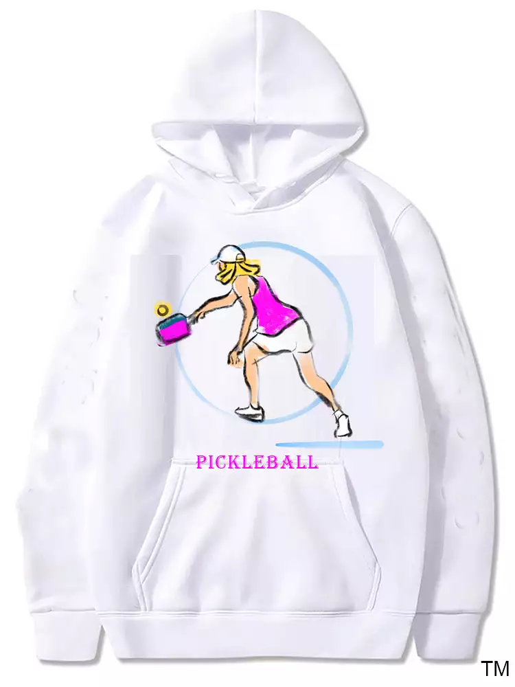 Pickleball Womens Player Graphic Hoody Sweatshirts Unisex Cold Weather Sport