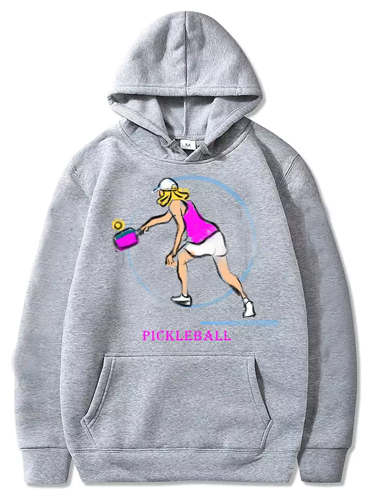 Pickleball Womens Player Graphic Hoody Sweatshirts Unisex Cold Weather Sport