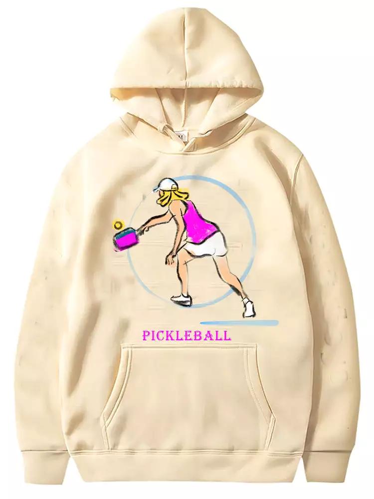 Pickleball Womens Player Graphic Hoody Sweatshirts Unisex Cold Weather Sport