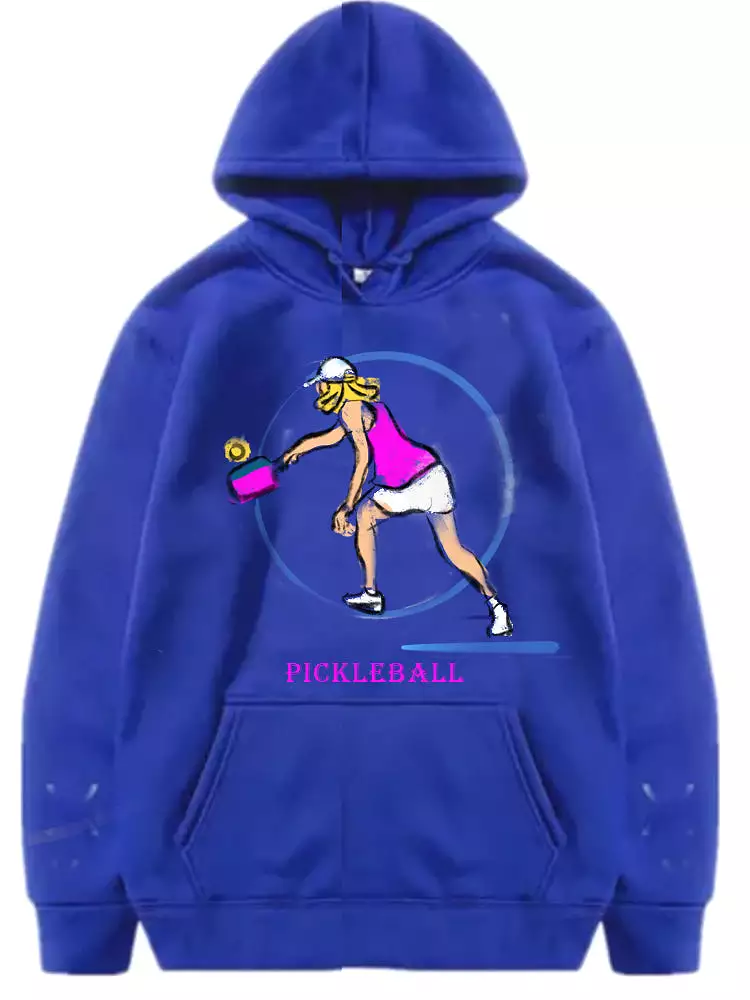 Pickleball Womens Player Graphic Hoody Sweatshirts Unisex Cold Weather Sport