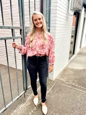 Pink Beach Watercolor Blouse