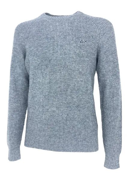 PULLOVER UOMO A COSTE GRIGIO MISTO LANA