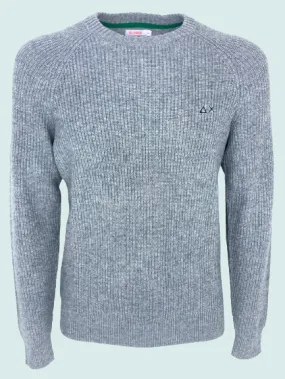 PULLOVER UOMO A COSTE GRIGIO MISTO LANA