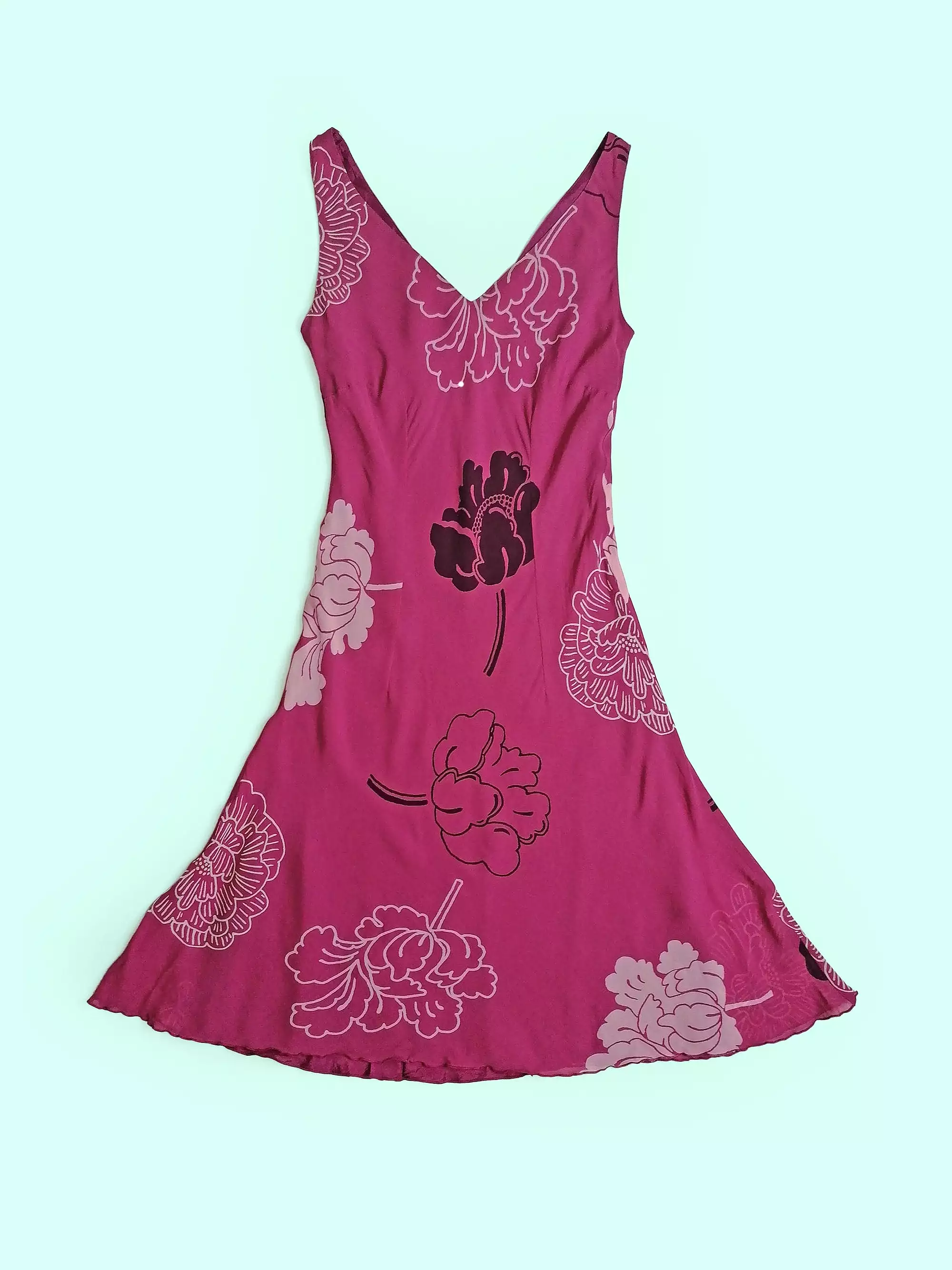 S. OLIVER Dress Dusty Rose Pink Big Flowers - size XS-S / 36