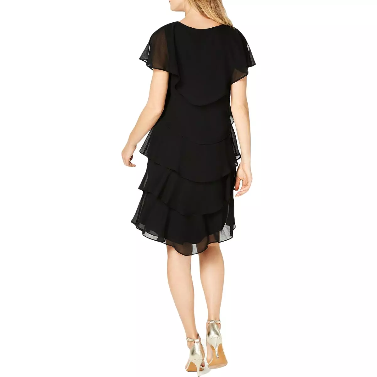 SLNY Womens Embellished Midi Cocktail and Party Dress