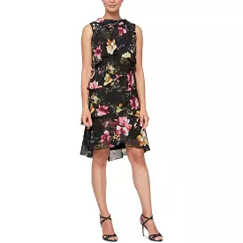 SLNY Womens Floral Knee-Length Fit & Flare Dress