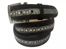 Stingray Skin Belt White/Black