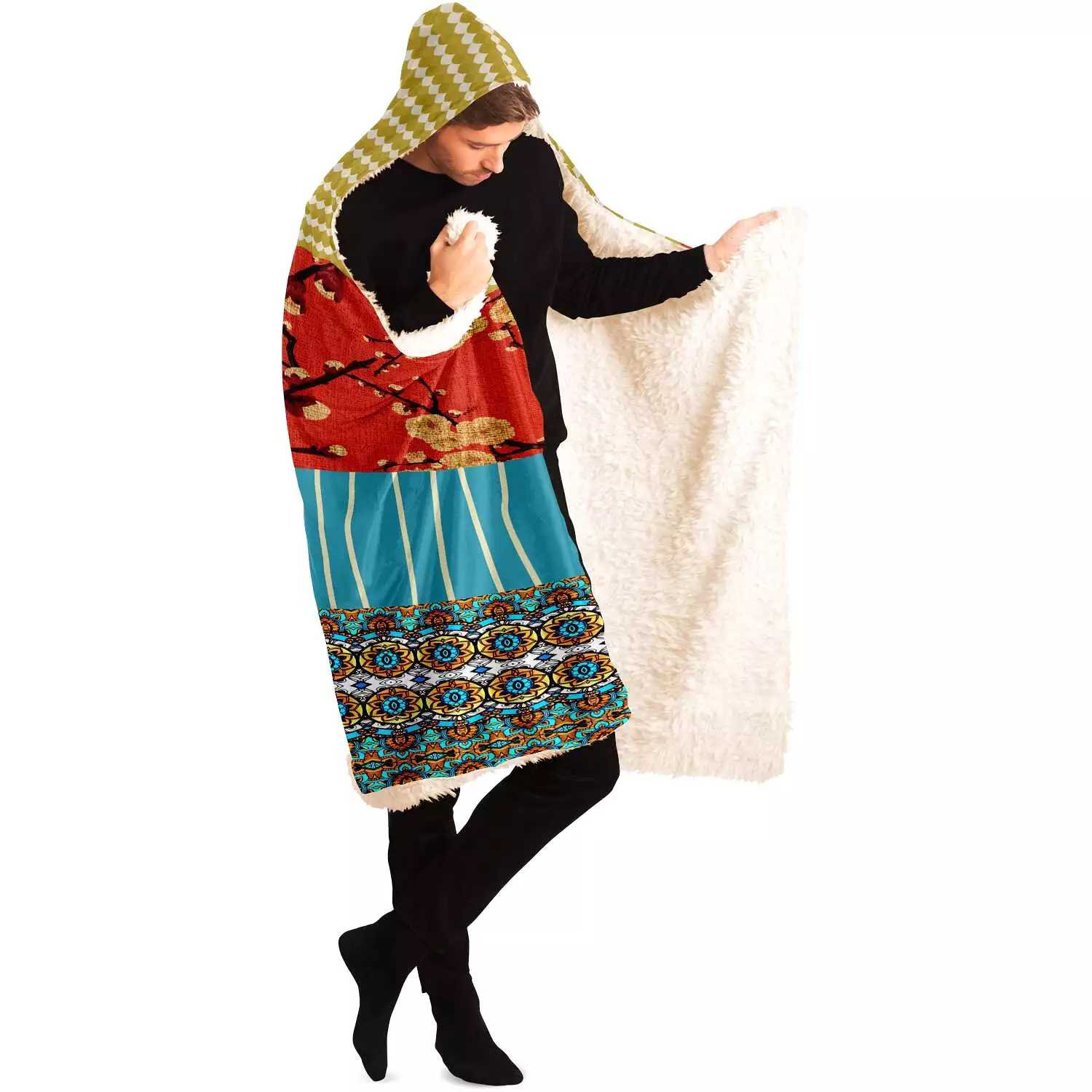 Sukiyaki Sherpa Fleece Hooded Blanket (3 Size Options)