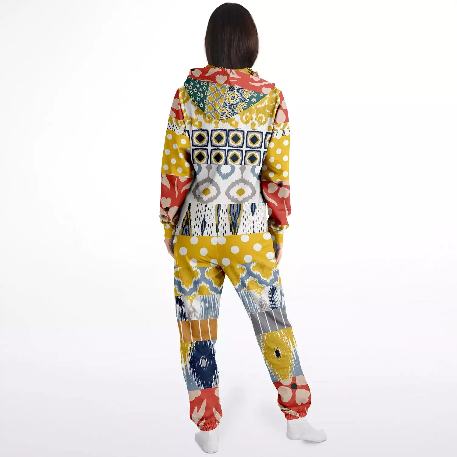 Tallulah Bankhead Floral Patchwork Unisex Fleece Romper