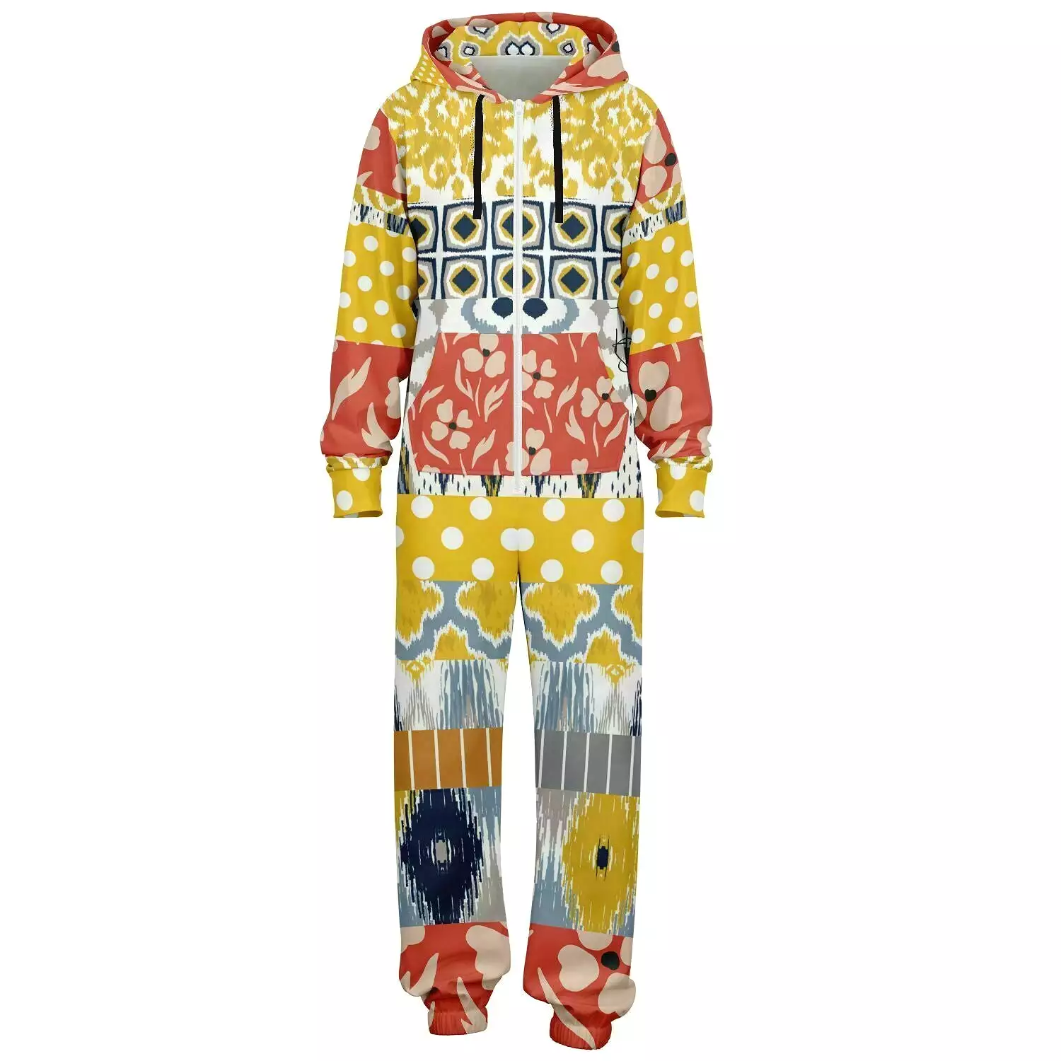 Tallulah Bankhead Floral Patchwork Unisex Fleece Romper