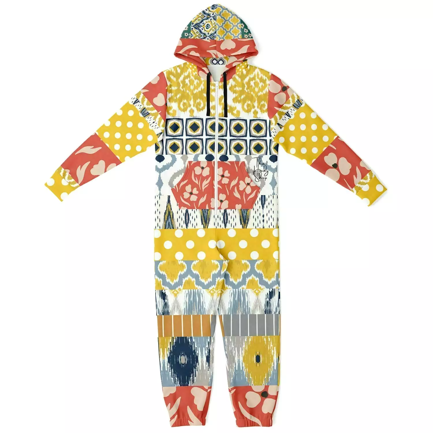 Tallulah Bankhead Floral Patchwork Unisex Fleece Romper