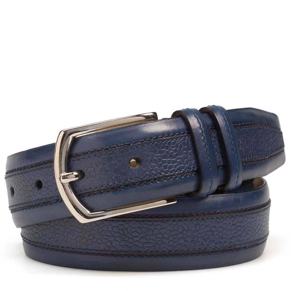 Textured And Smooth Leather Belt