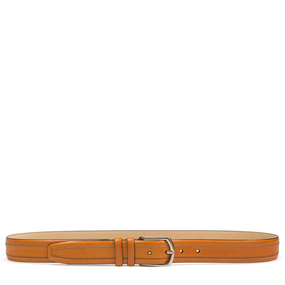 Textured And Smooth Leather Belt