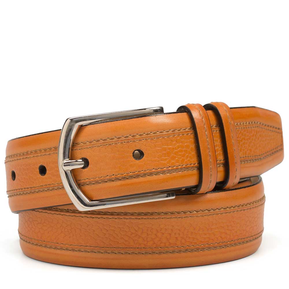 Textured And Smooth Leather Belt