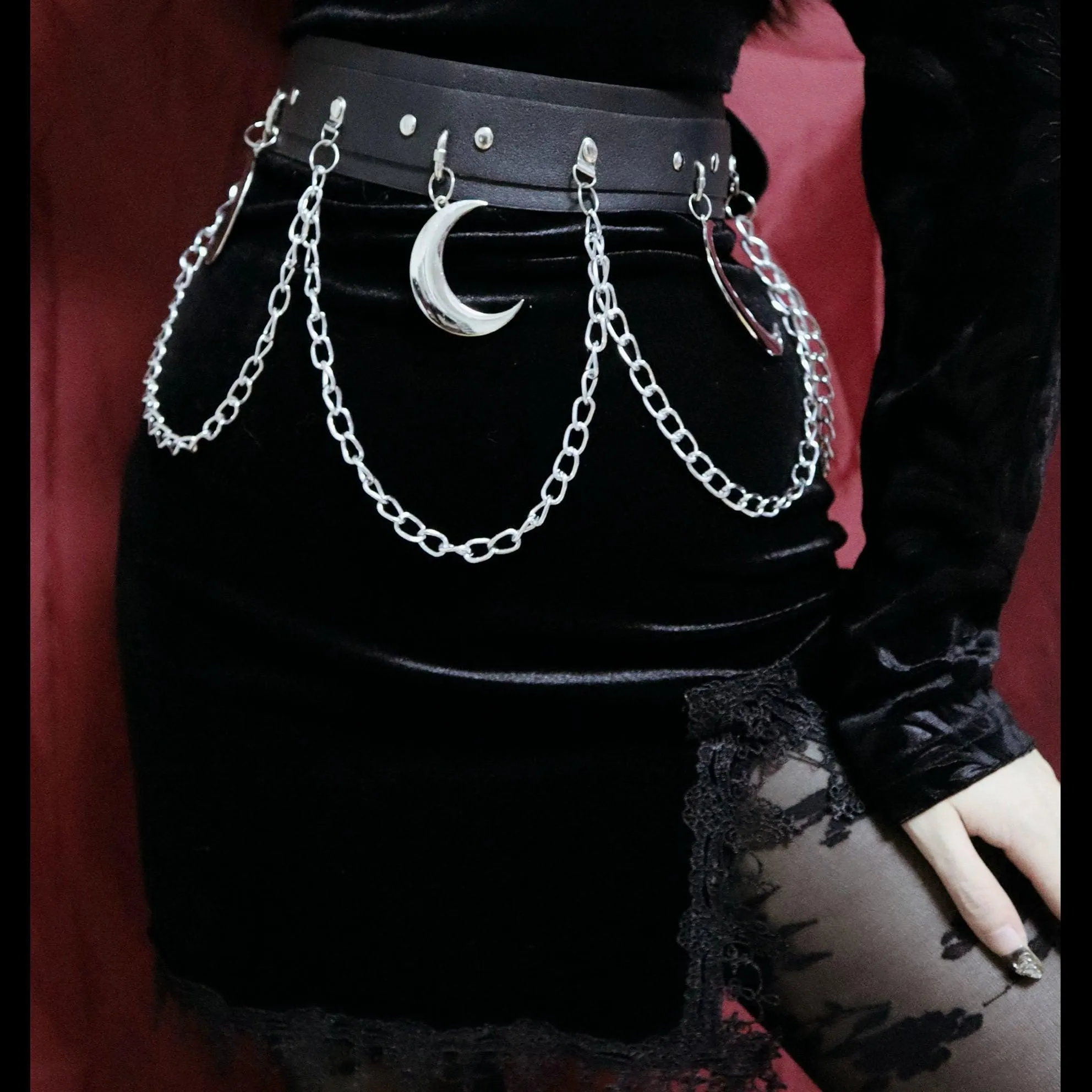 versatile belt chain metal Punk Gothic style