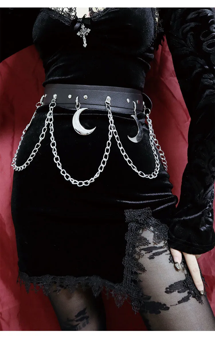 versatile belt chain metal Punk Gothic style