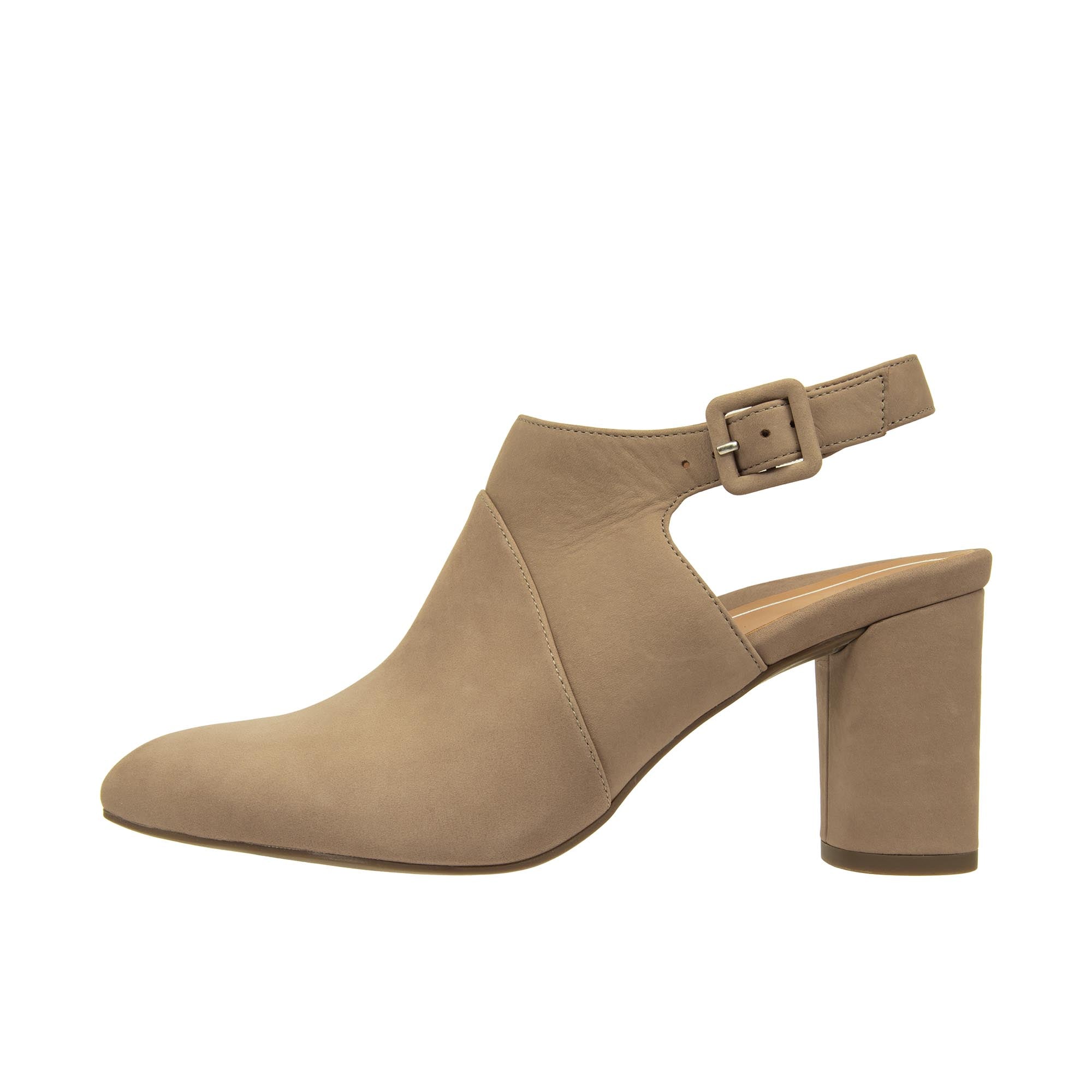 Vionic Womens Roseville Heeled Bootie Taupe Nubuck