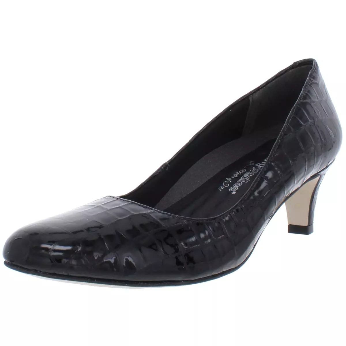 Walking Cradles Womens Joy Patent Leather Embossed Dress Heels