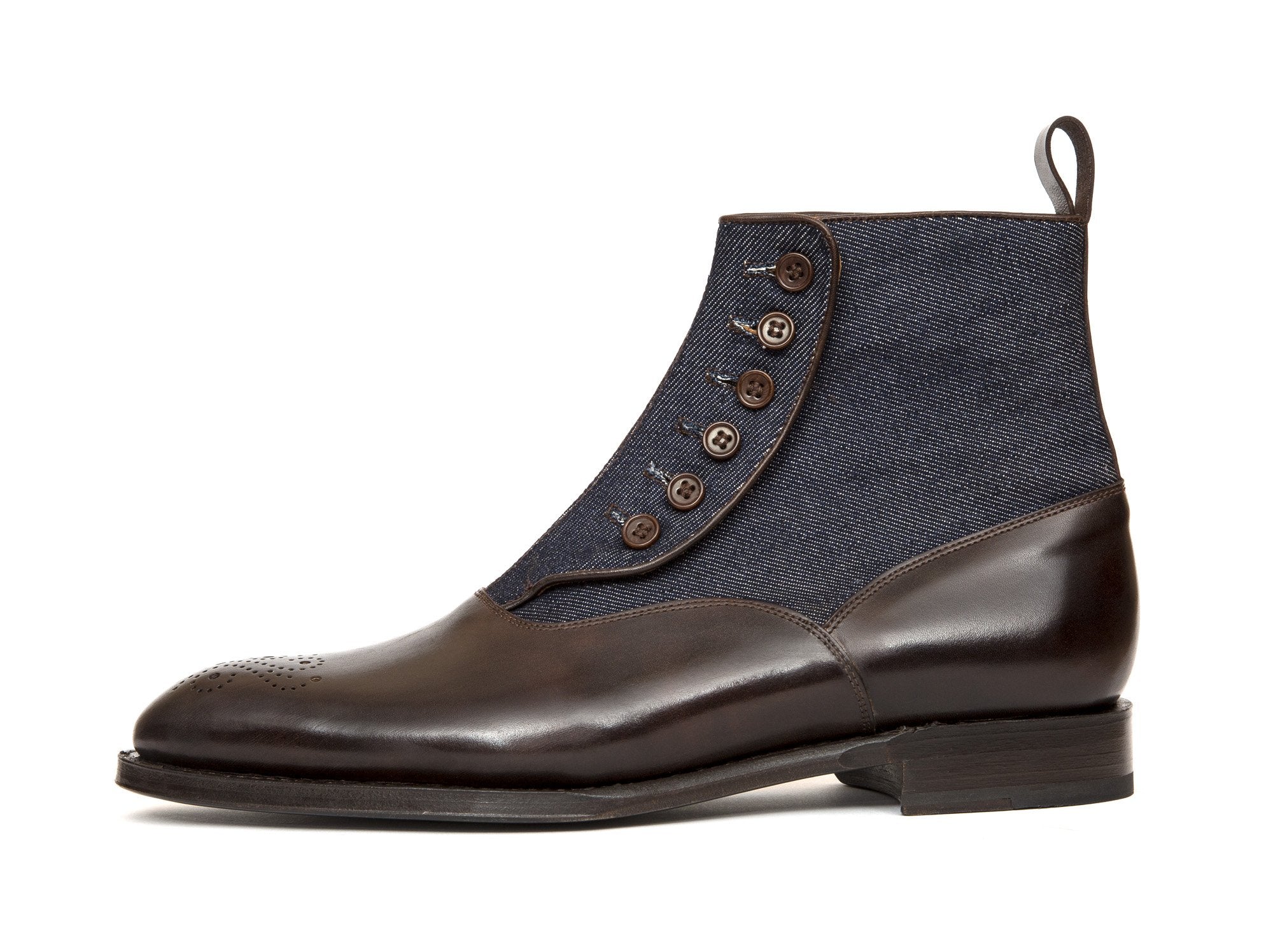 Westlake - MTO - Dark Brown Museum Calf / Denim - NGT Last - Single Leather Sole