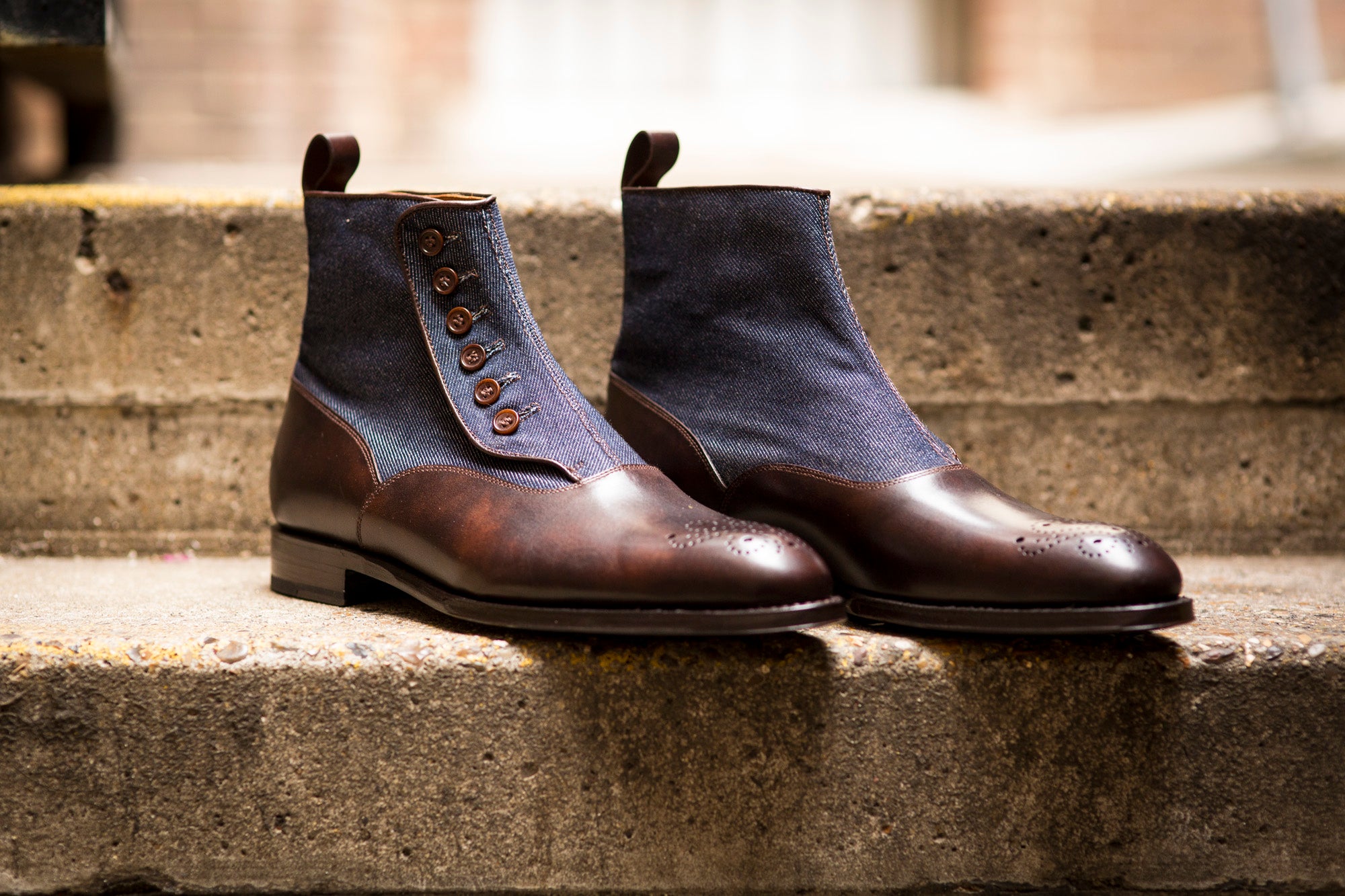 Westlake - MTO - Dark Brown Museum Calf / Denim - NGT Last - Single Leather Sole