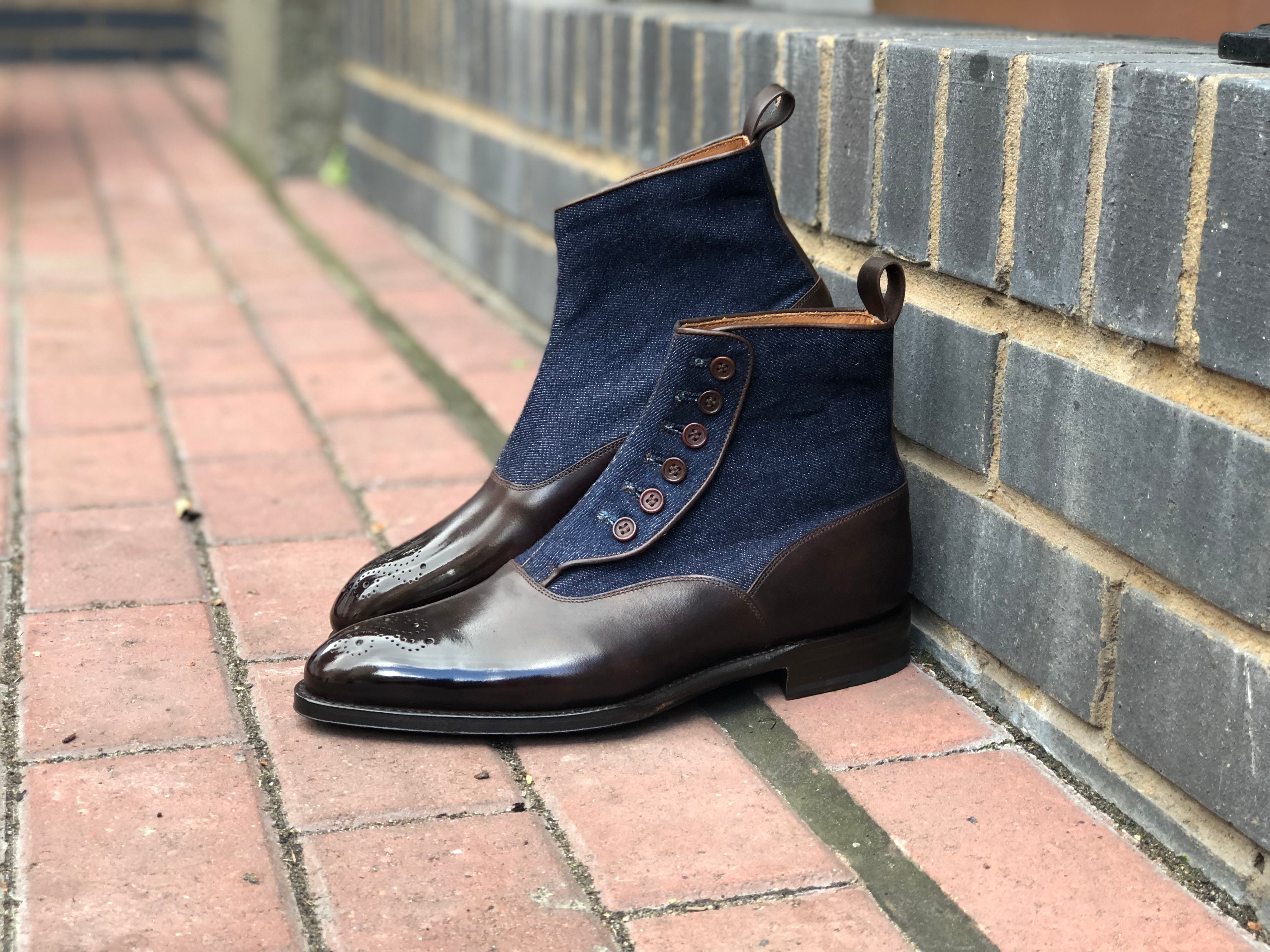 Westlake - MTO - Dark Brown Museum Calf / Denim - NGT Last - Single Leather Sole